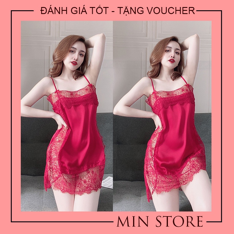 Váy ngủ sexy 2 dây gợi cảm cao cấp lụa satin Min Shop VN1009