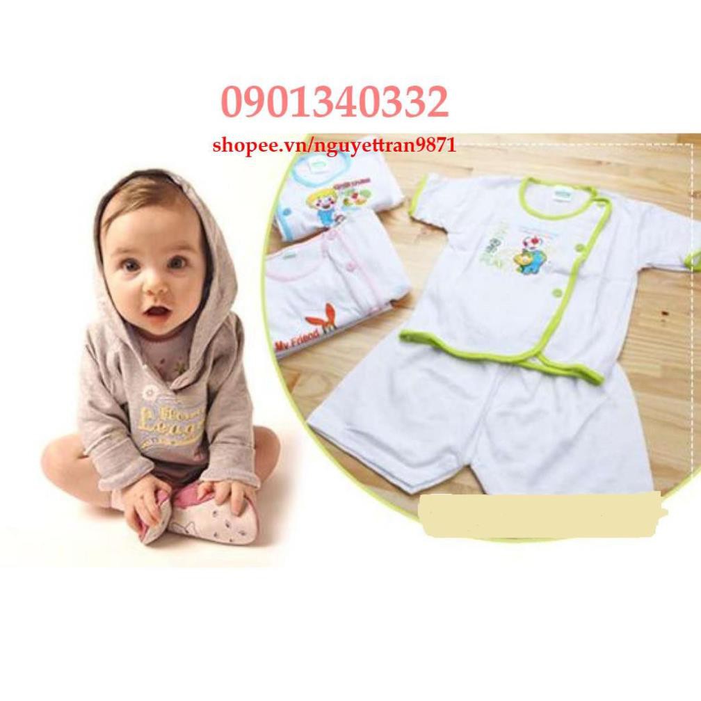 Combo 5 bộ quần áo tay ngắn 🔥GIÁ GỐC TẬN XƯỞNG🔥 bộ quần áo chất cotton cho bé Bosini(áo bác sĩ tay ngắn trắng)(2-12kg)
