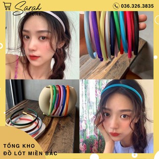 Bờm cài tóc trơn satin bản nhỏ