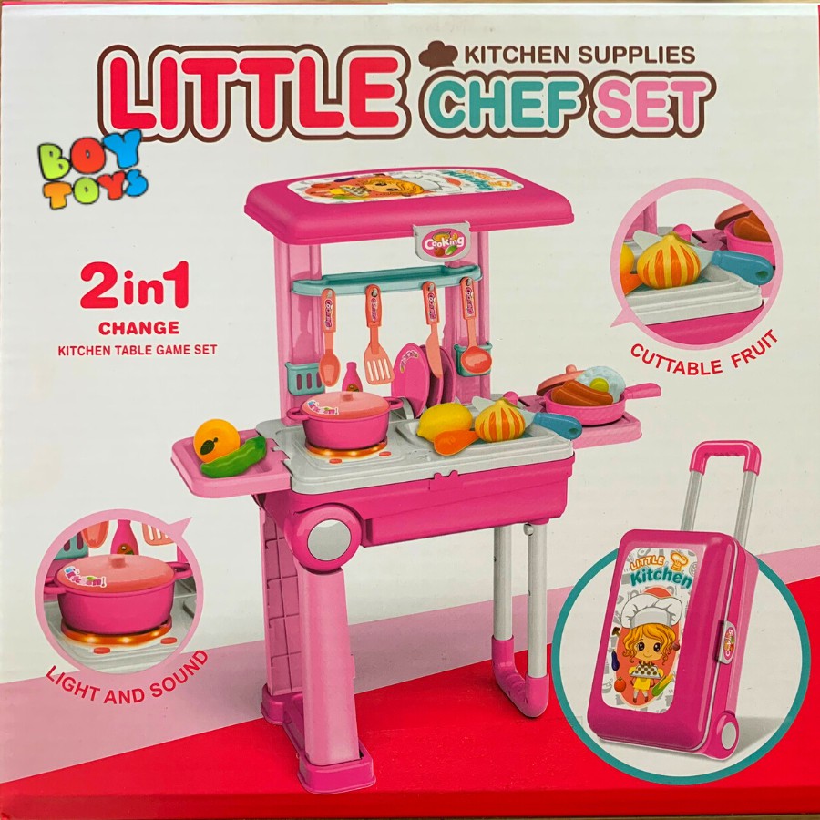 Đồ chơi nấu ăn nhà bếp vali kéo Little Kitchen 2 trong 1 cho bé thỏa sức vui chơi