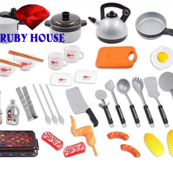 Bộ đồ chơi nấu ăn 36 món mẫu mới 2020 kích cỡ lớn, đồ chơi bé gái-Ruby House