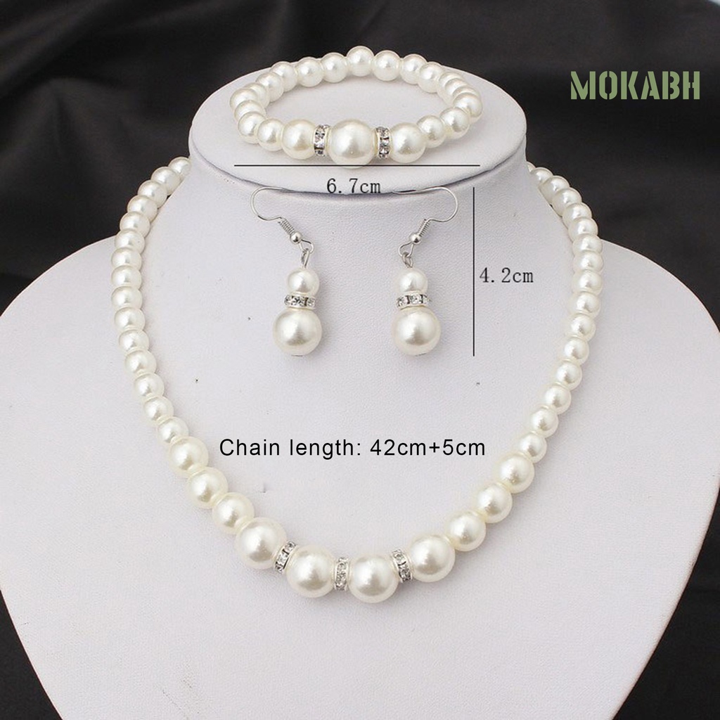 Bộ Trang Sức Hợp Kim Đính Ngọc Trai Nhân Tạo Thời Trang Dành Cho Nữ