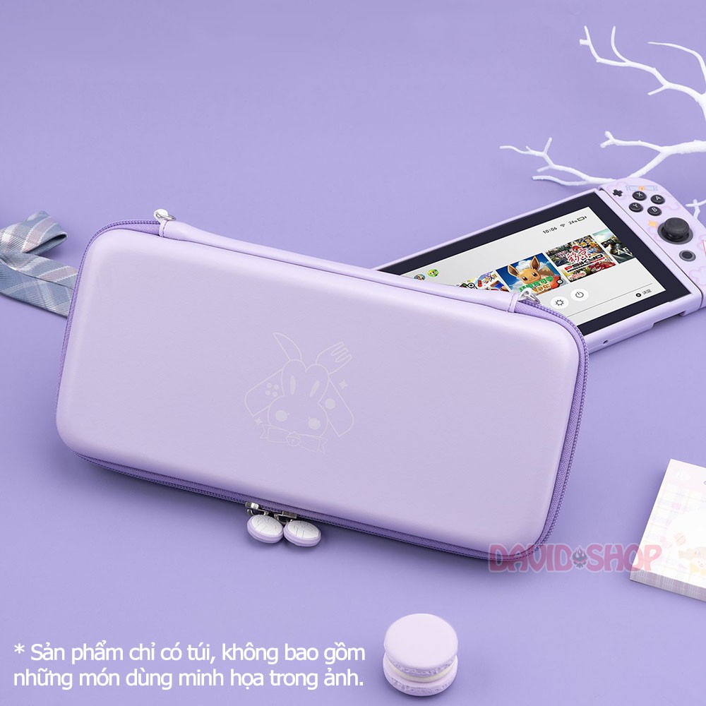 [Mã ELMS05 giảm 5% đơn 300k]Túi đựng máy bản Thỏ Đeo Nơ Dùng Bữa cao cấp hãng Geekshare cho Nintendo Switch