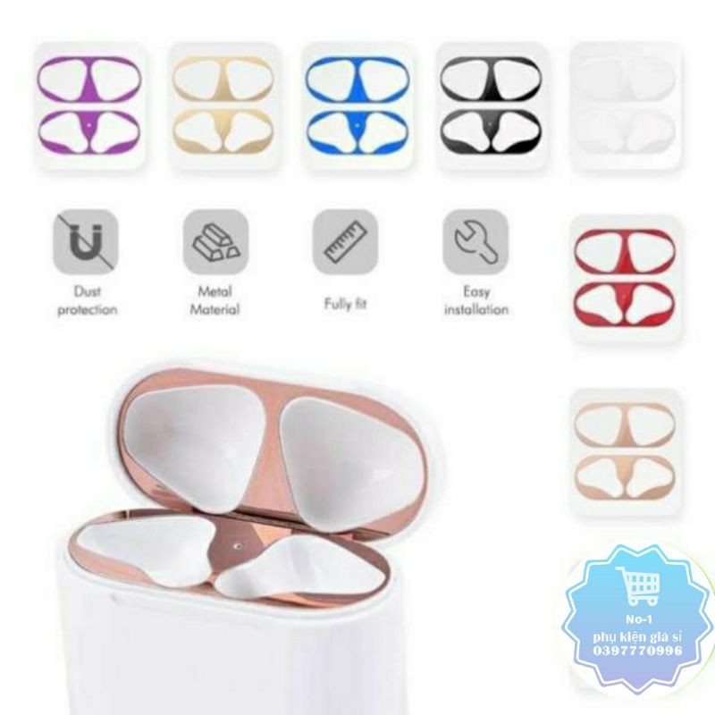 🌳AIRPODS 1 2 3 PRO 🌳Skin Miếng Dán Kim Loại Bảo Vệ Hộp sạc Tai Nghe Bluetooth Airpod Tính Năng Chống Bụi Bẩn