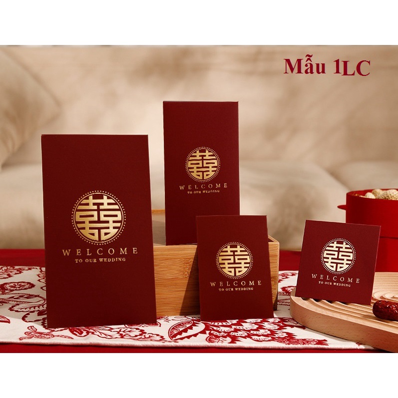 {10 cái} Bao lì xì chữ Hỷ dùng trong bưng quả đám cưới