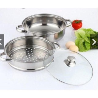 [FREESHIP XTRA]  Nồi hấp inox 2 tầng 28cm