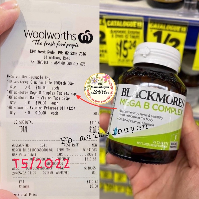 Viên Uống Vitamin Nhóm B Mega B Complex Blackmore