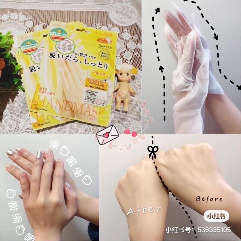 Mặt nạ ủ tay Handmask Beauty Nhật Bản - Mặt nạ tay Nhât Bản cho da tay mềm mại, mịn màng, dưỡng trắng