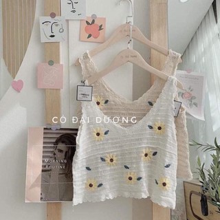 [Thanh lí xả kho] Áo đan lưới hoa cúc siêu đẹp