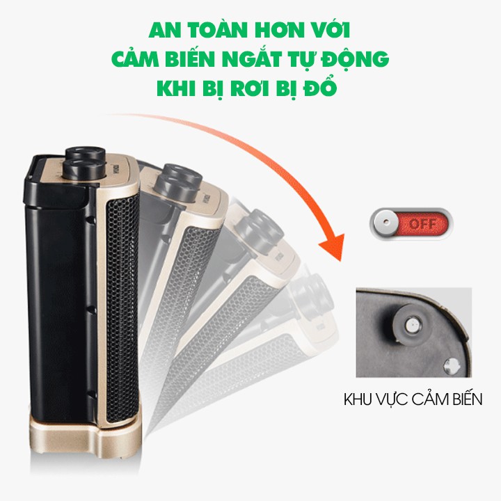 Máy Sưởi Bảo Hành 6 Tháng Công Suất 1500W Tùy Chỉnh Nhiệt Độ Hàng Nhập Khẩu Nguyên Chiếc Nội Địa Taiwan