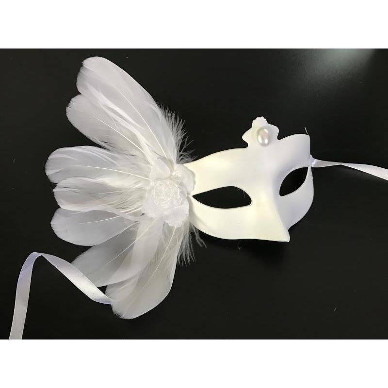 Mặt Nạ Hóa Trang Dạ Hội Hóa Trang Công Chúa Venice Bằng Ren Hoa Lông Vũ Màu Trắng Vàng Hồng Cho Nam Và Nữ