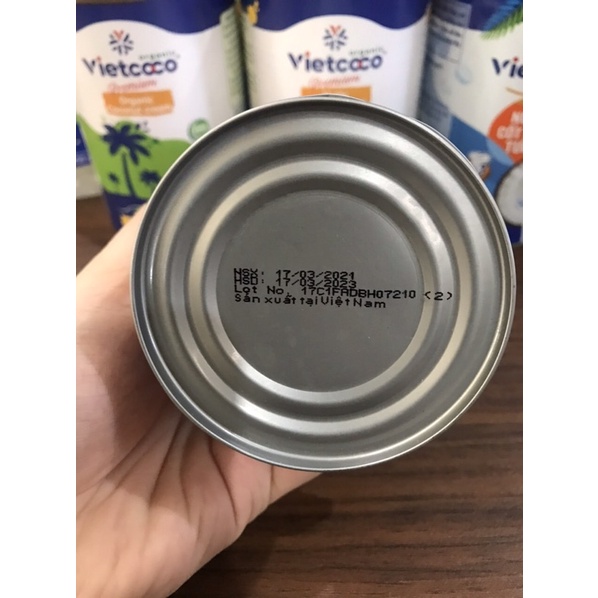 Nước cốt dừa Hữu cơ Vietcoco đóng lon dung tích 400 ml - Organic Coconut Cream