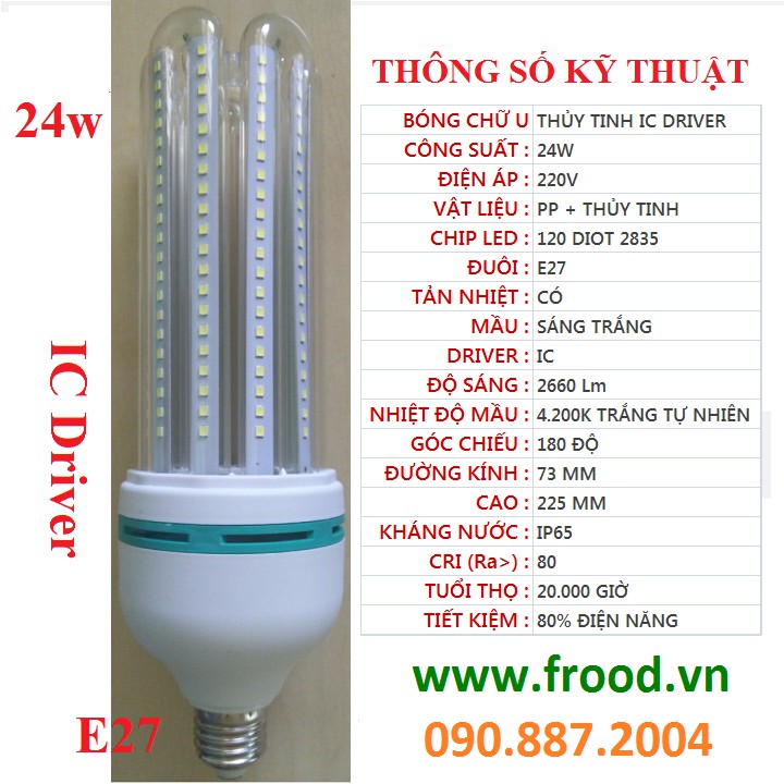 Bóng đèn LED 4U 24w E27