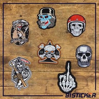 Sticker vải ủi cặp sách, quần áo, phụ kiện 91sticker hình đầu lâu siêu ngầu