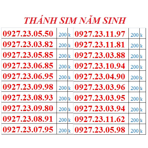 B1. Thánh sim ngày tháng năm sinh miễn phí vào mạng đồng giá 200k