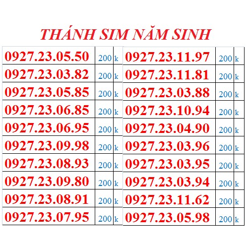 B1. Thánh sim ngày tháng năm sinh miễn phí vào mạng đồng giá 200k