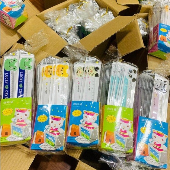 Thước nhựa học sinh 15cm hình con vật cute dễ thương, chắc chắn sẽ làm các bé thích mê