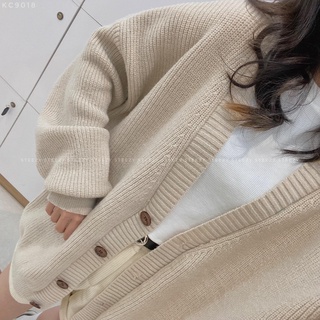 [KC9018] Áo khoác cardigan len trơn form oversize (có sẵn/Ảnh thật)
