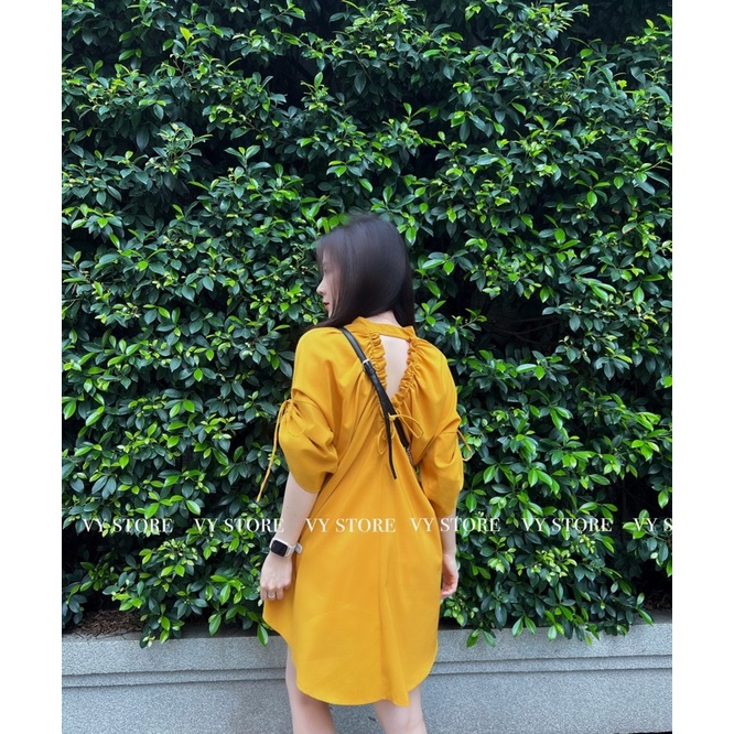 (VT01) Áo sơ mi oversize hở lưng dây rút siêu dễ thương - 𝐕𝐲 𝐬𝐭𝐨𝐫𝐞