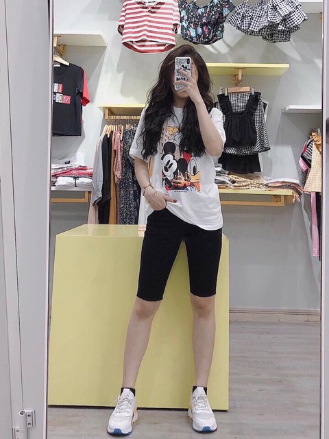 Quần short ngố trơn lai cắt siêu xinh