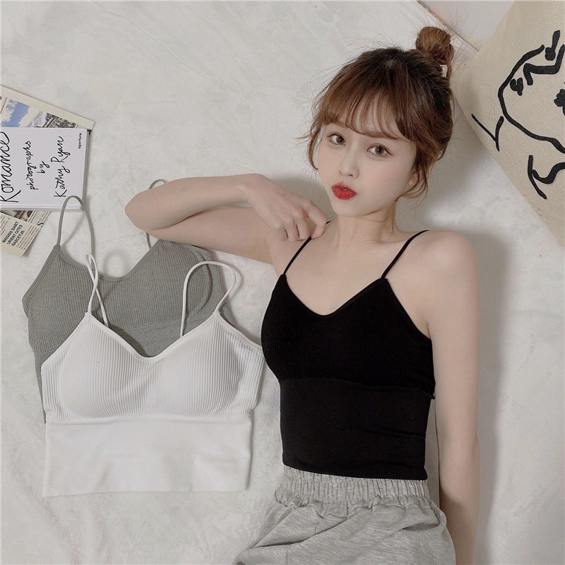 Áo bra 804 len tăm crop top dáng lửng, kèm mút ngực, không gọng dáng lửng free size hàng đẹp giá rẻ dễ phối đồ | BigBuy360 - bigbuy360.vn