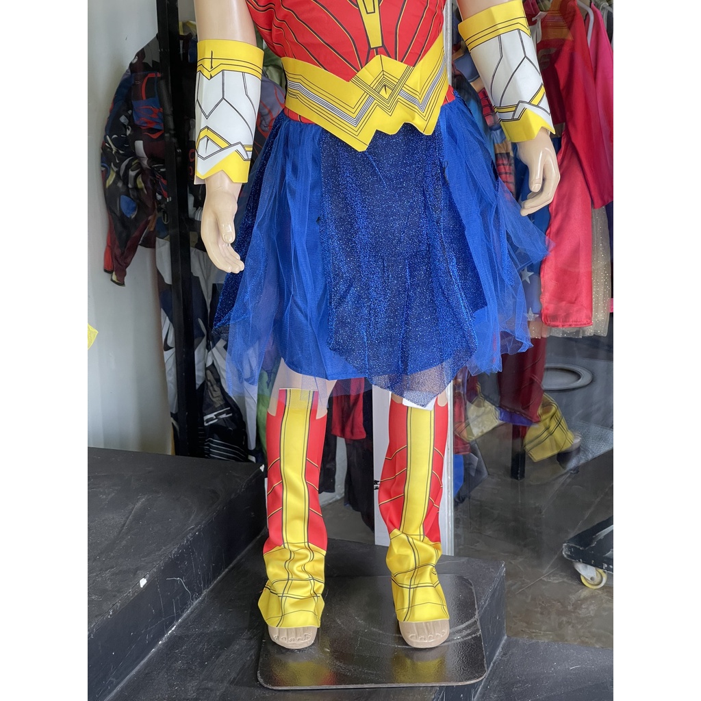HM1100 Đầm Hóa Trang Nữ Siêu Anh Hùng Wonder Woman Cho Bé Gái Kèm Phụ Kiện