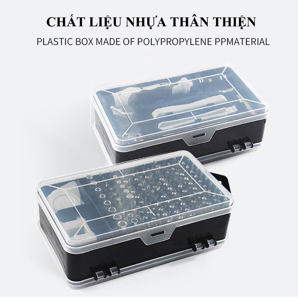 BỘ DỤNG CỤ TUA VÍT VÀ ỐC VÍT ĐA NĂNG 115 IN 1 TAY CHỐNG TRƯỢT ĐẦU VẶN HỢP KIM THÉP CAO CẤP PS-9804