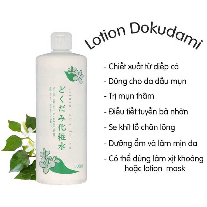 Lotion diếp cá Dokudami ngăn ngừa mụn 500ml Nhật Bản - Kan shop hàng Nhật