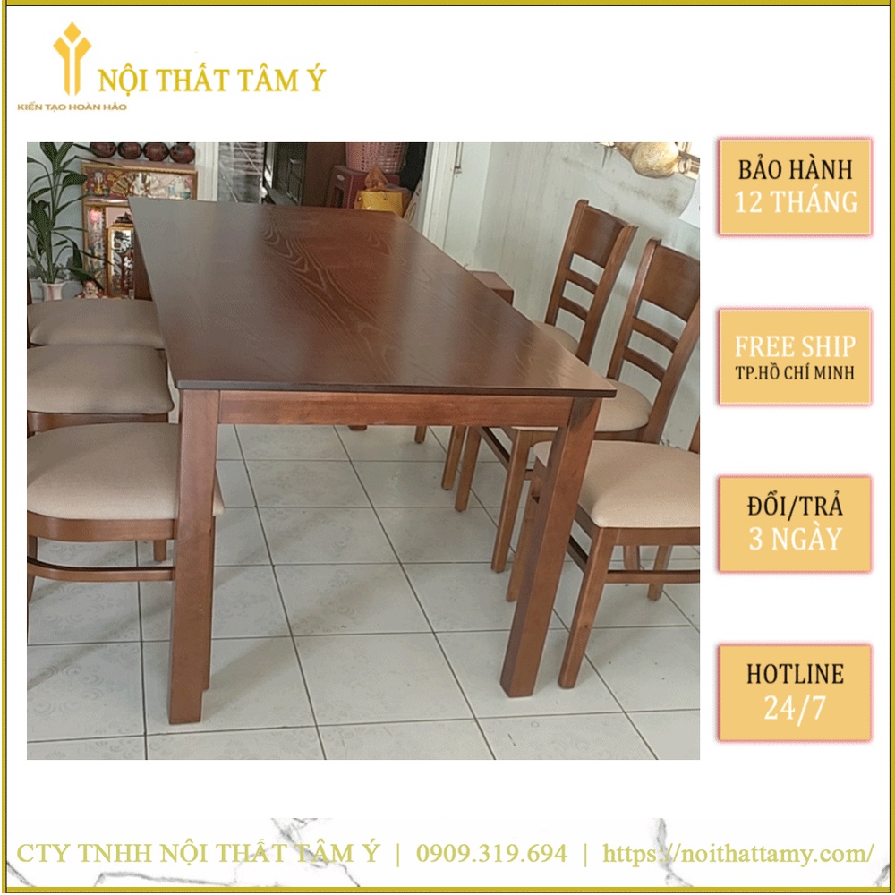 Bộ Bàn Ăn Cabin 6 ghế ✌FREE SHIP HCM✌ Bộ bàn ăn Cao cấp Thương hiệu Nội Thất Tâm Ý