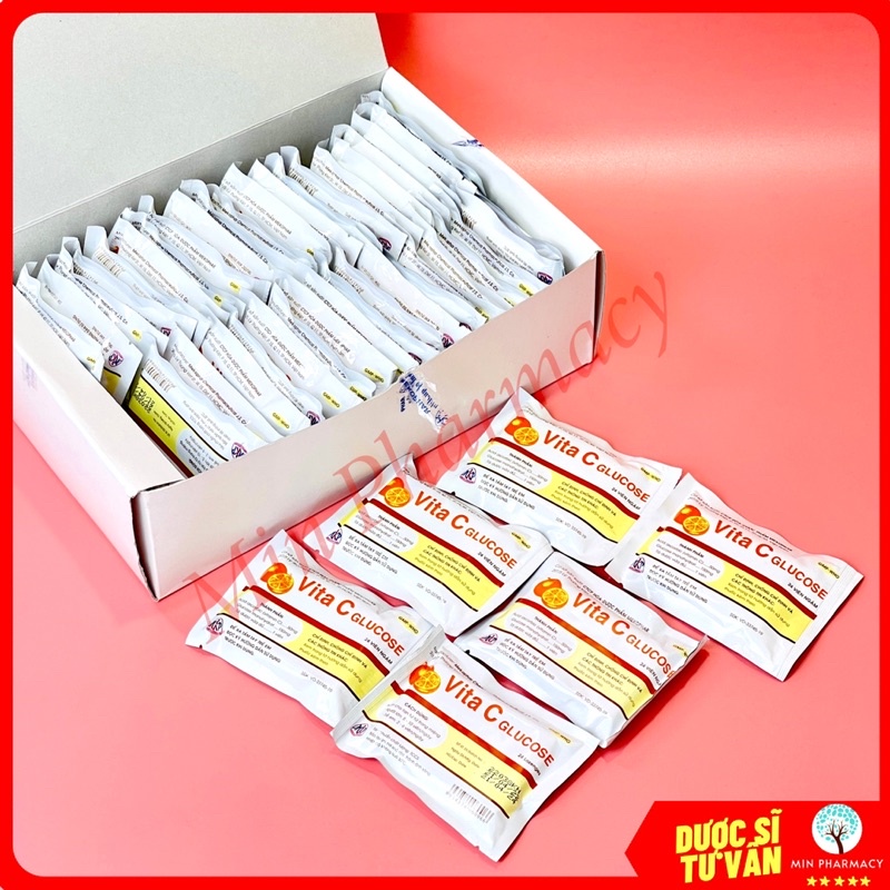 Viên Ngậm Vita C Glucose Mekophar Bổ Sung Vitamin C cho bé (Gói 24 Viên)