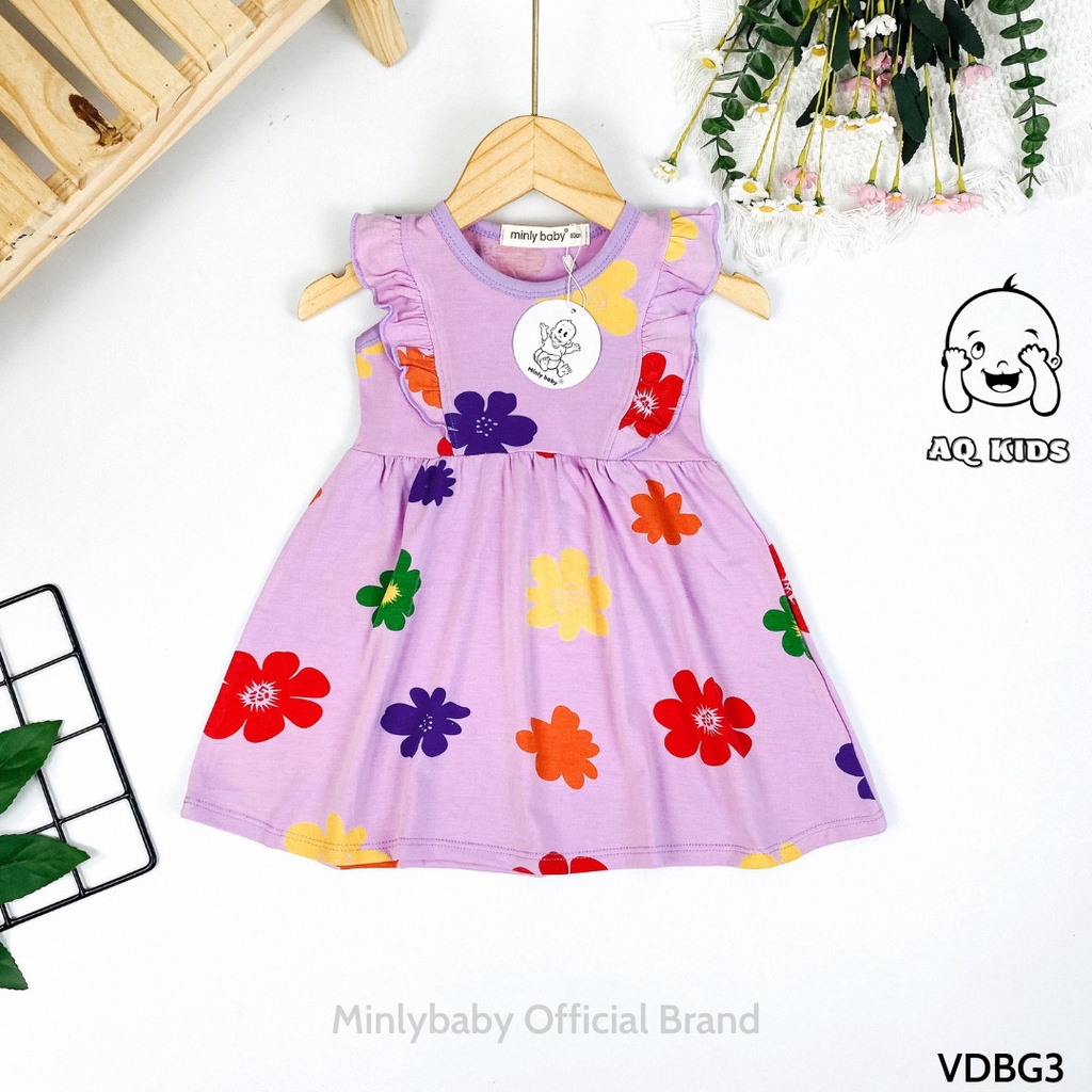 [Bé 8-22Kg] Váy đầm bé gái họa tiết bông hoa - HÀNG CHÍNH HÃNG cho bé Size 80-130 Unibaby - LVDBG3
