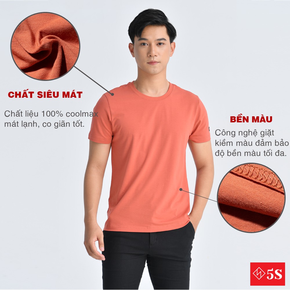 Áo Thun Nam Tay Ngắn 5S Premium (6 màu), Chất Liệu Thun Mềm, Mát, Bền Màu (TSO21004-01). | BigBuy360 - bigbuy360.vn
