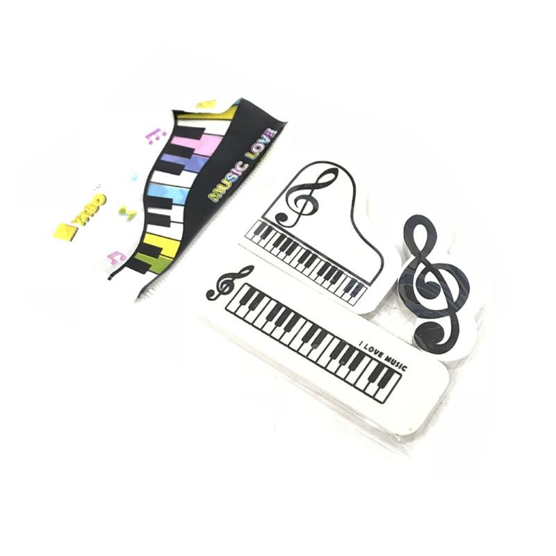 Set 3 cục tẩy cao su hình nốt nhạc piano nhạc cụ phong cách Hàn Quốc cho học sinh