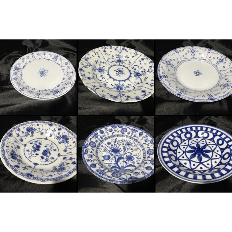 Dĩa gốm hoa màu lam - Gốm nhật