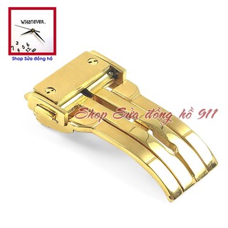 Khóa gập 1 bản lề dành cho dây cao su đồng hồ kiểu Hublot. Màu Vàng - Gold