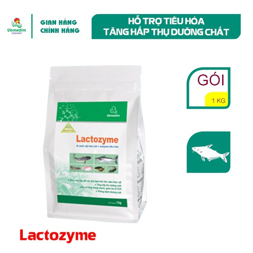 Vemedim Lactozyme cá, hỗn hợp dạng bột chứa vi sinh vật hữu ích và enzyme tiêu hóa cho cá, gói 1kg