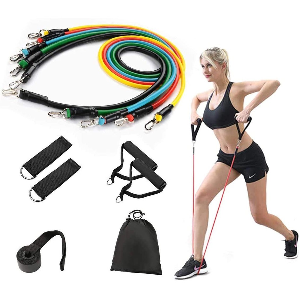 Bộ 5 Dây Ngũ Sắc Tập Gym Full Body, Dụng Cụ Tập Gym Kháng Lực Đa Năng Kéo Đàn Hồi Tập Thể Hình – Hàng Chính Hãng Gobos