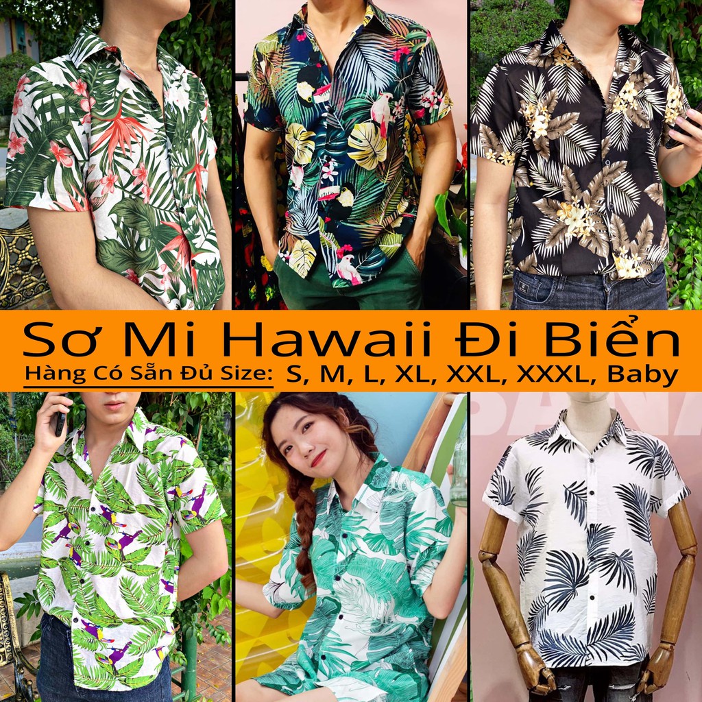 BÁN LẺ GIÁ SỈ - SƠ MI HAWAII ĐI BIỂN - SƠ MI ĐI BIỂN - SƠ MI NHÓM LỚP - ÁO NHÓM - ÁO LỚP - CHẤT ĐŨI TƠ MỀM MÁT #07