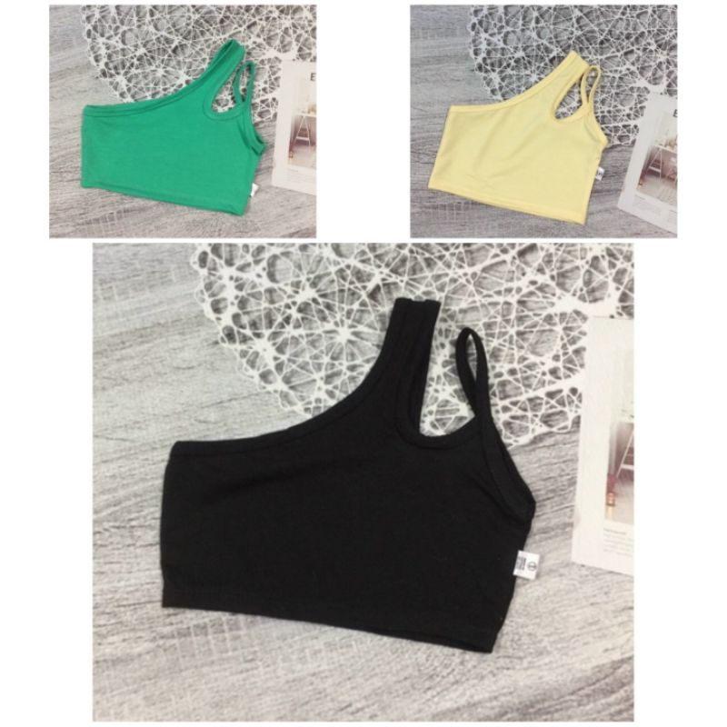 áo thun croptop lệch vai bé gái