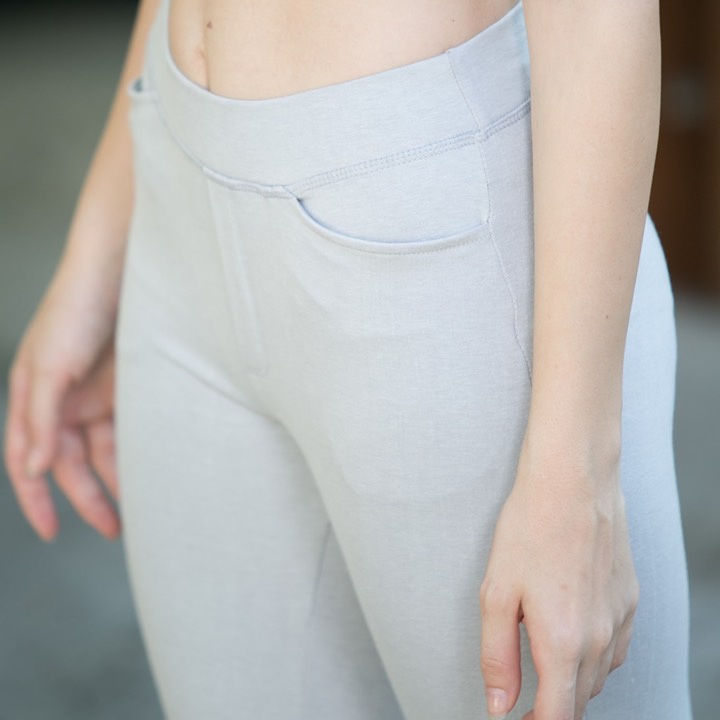 Quần legging thời trang MUJI màu xám trắng