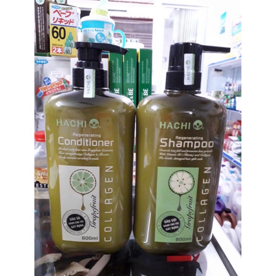 Dầu gội đầu bưởi Hachi tinh dầu bưởi ngăn ngừa gãy rụng  350ml, 500ml, 800ml - dầu gội collagen kích thích mọc tóc