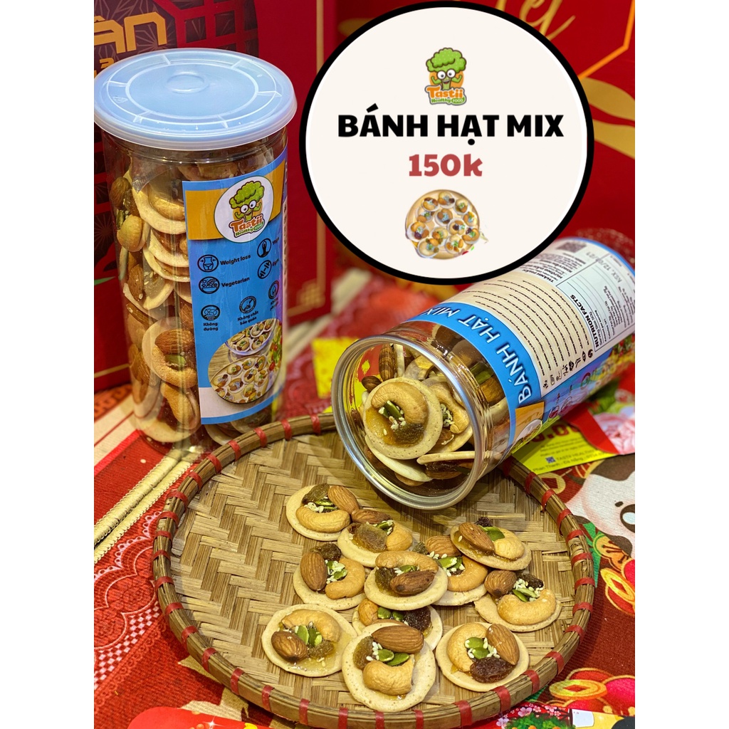 Bánh đồng tiền mix hạt Tastii cao cấp hạt trái to nguyên vẹn chất lượng loại 1
