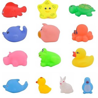 SET 18 ĐỒ CHƠI ĐỘNG VẬT CAO SU PHÁT RA TIẾNG KÊU VUI NHỘN CHO BÉ CHƠI KHI TẮM