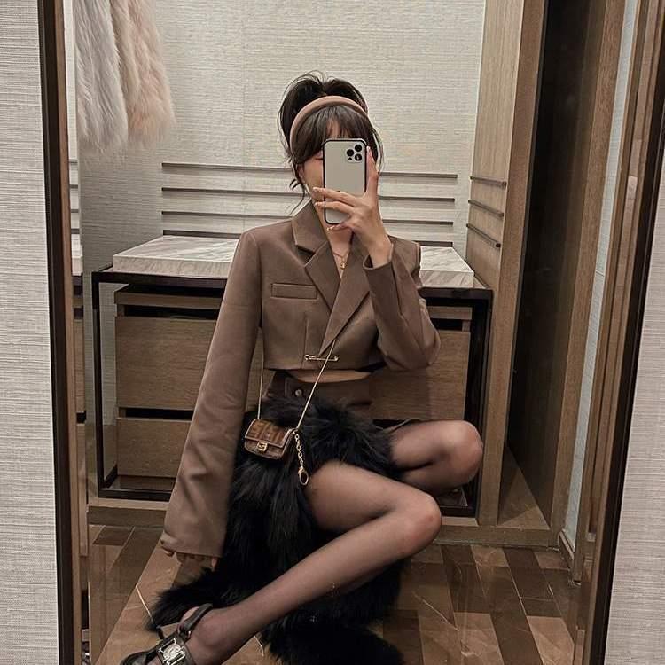 Set áo khoác + chân váy lưng cao thời trang mùa thu 2021 | BigBuy360 - bigbuy360.vn