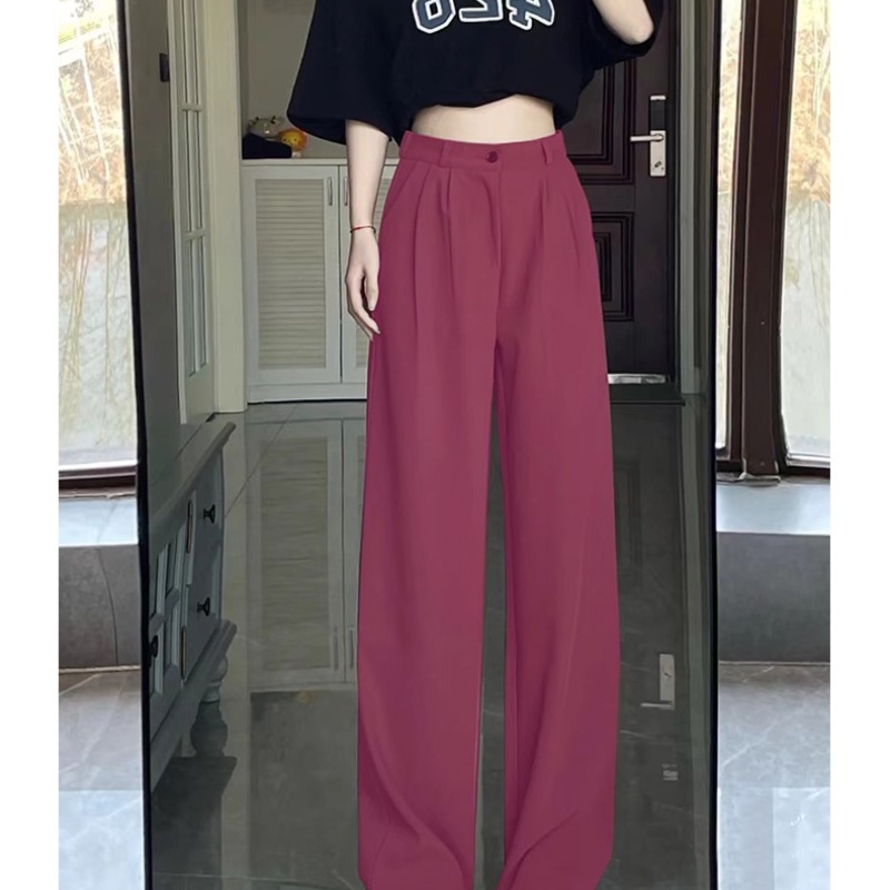 Quần COZOKC ống rộng lưng cao kiểu dáng đơn giản hợp thời trang