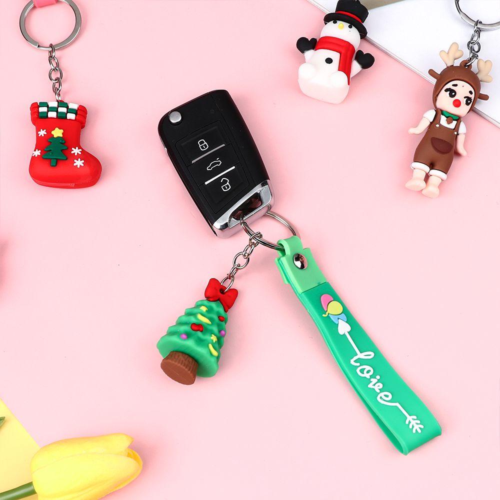 Móc Khóa Hình Ông Già Noel / Người Tuyết Hoạt Hình Trang Trí Cây Thông Giáng