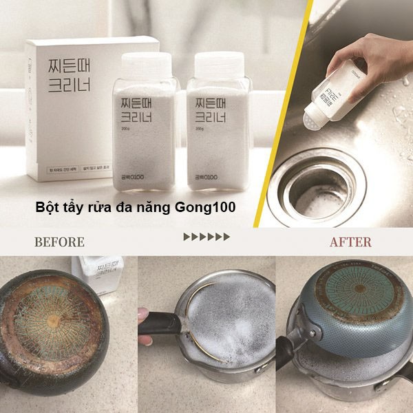 [COMBO 2 LỌ] Bột tẩy rửa đa năng Gong100 Hàn Quốc đánh sạch mọi vết bẩn