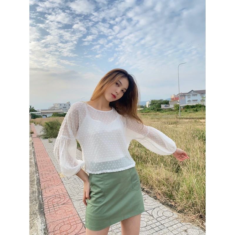 ÁO TAY DÀI CHẤM BI (KÈM LÓT)