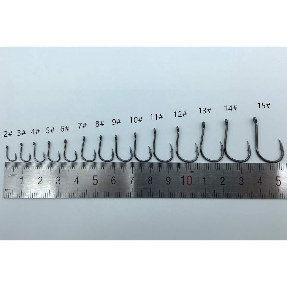 Hộp 500 Lưỡi Câu Cá Bằng Thép Carbon Chất Lượng Cao Loại 1-15