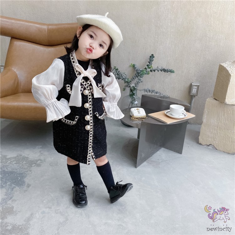 Đầm Công Chúa Thắt Nơ Đáng Yêu Cho Bé Gái Kiểu Hàn Quốc